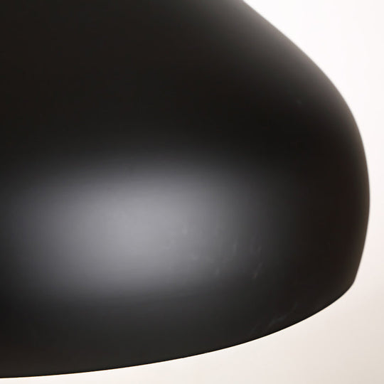 Metallic Dome Pendant Lamp - Simple Style 1 Head Black/White Ideal For Dining Rooms Available In