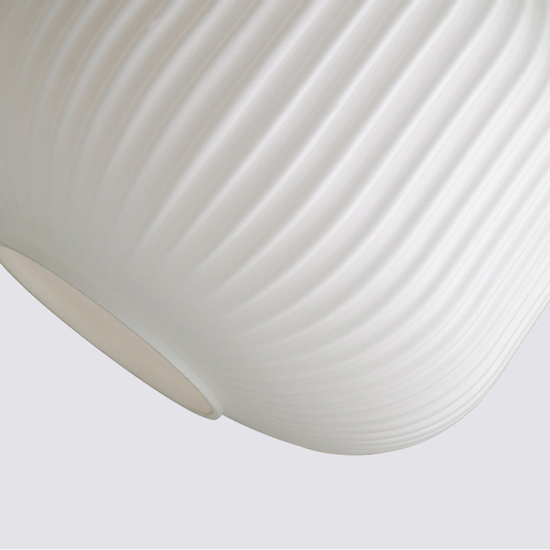 Modern Milk Glass Ribbed Cylinder Pendant Light - 5.5’/8’/12’ 1 White Ceiling Fixture For
