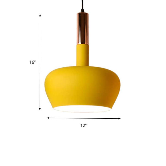 Modern Metal Hanging Pendant Light - Wine Glass Inspired Design With 1 And Blue/Pink/Yellow