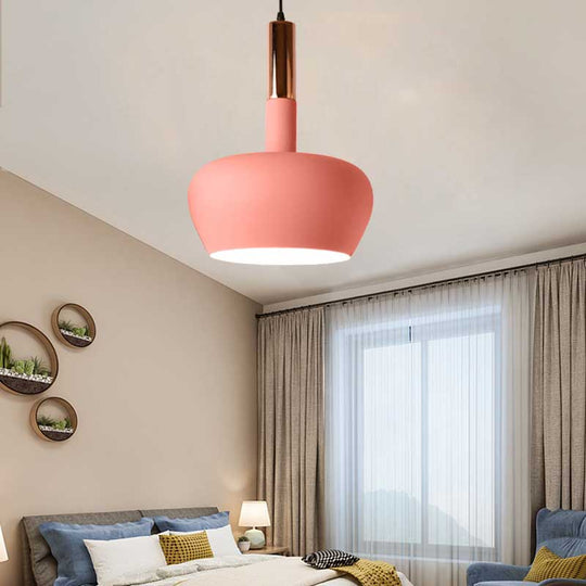 Modern Metal Hanging Pendant Light - Wine Glass Inspired Design With 1 And Blue/Pink/Yellow