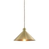 Industrial Metal Hanging Light Fixture With Adjustable Cord - Brass Cone Pendant Lighting 7/9.5 W 1