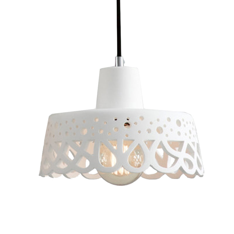 Nordic Style Concrete Pendant Lighting: Etched 1-Light Grey/White/Yellow Hanging Light With