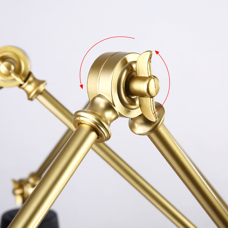 Retro Style 6-Light Spider Chandelier With Cone Shades - Black & Gold Metal Suspension Light