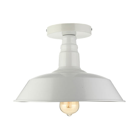 Vintage Iron Barn Dining Room Ceiling Light Fixture - 1 Black/White Semi Flush 10’ 14’ Or 18’