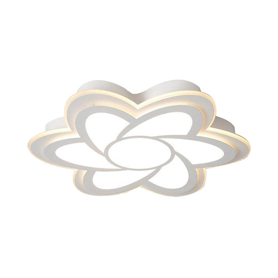 Modern Flower Metal Ceiling Light With Led Acrylic Diffuser Warm/White 16.5/20.5/24.5 Dia