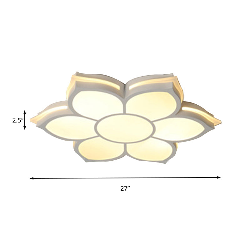 Modern Metal Flower Flush Mount Ceiling Light Led Integrated White Warm/White Various Sizes