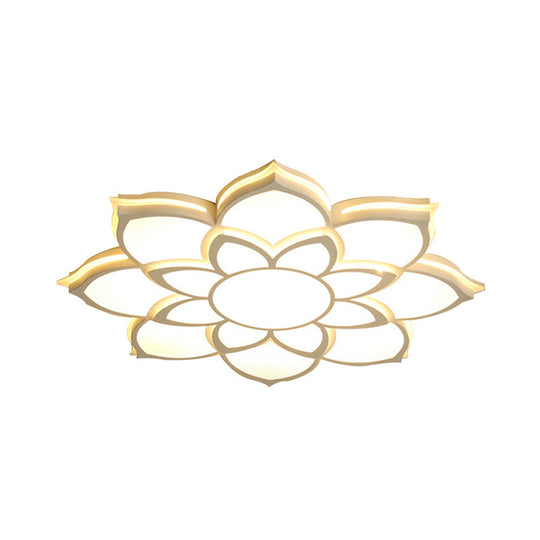 Modern Metal Flower Flush Mount Ceiling Light Led Integrated White Warm/White Various Sizes