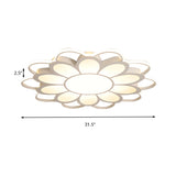 Contemporary Led Ceiling Light: 20.5/27/31.5 Dia White Metal Flush Mount Fixture For Living Room