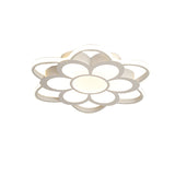 Contemporary Led Ceiling Light: 20.5/27/31.5 Dia White Metal Flush Mount Fixture For Living Room