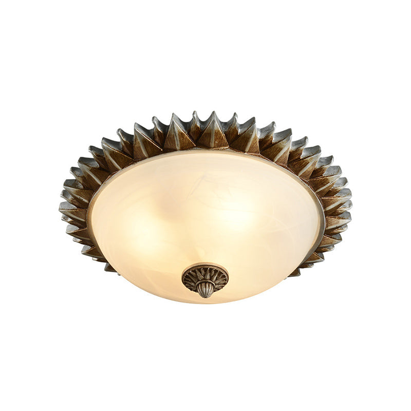 Vintage Black Sunburst Ceiling Light With Opal Glass For Living Room - 9/15 Wide White / 15