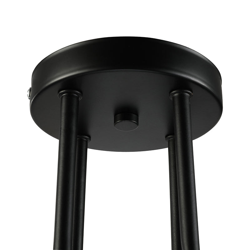 Vintage Metallic Semi Flush Light With Sputnik Design In Antique Brass/Black - Exposed Ceiling