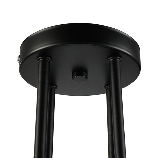 Vintage Metallic Semi Flush Light With Sputnik Design In Antique Brass/Black - Exposed Ceiling