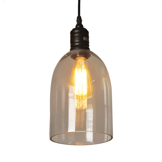 Modern Black Jug-Shaped Pendant Ceiling Light - Clear Glass 1-Light Hanging Lamp For Coffee Shops