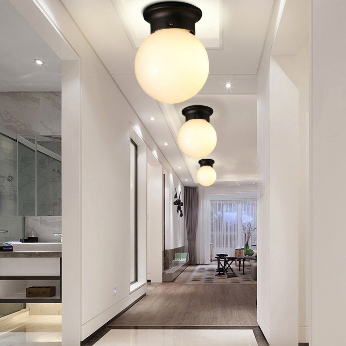 Industrial Black/Clear Glass Flush Mount Lighting Fixture 6’/6.5’ Wide White / 6’