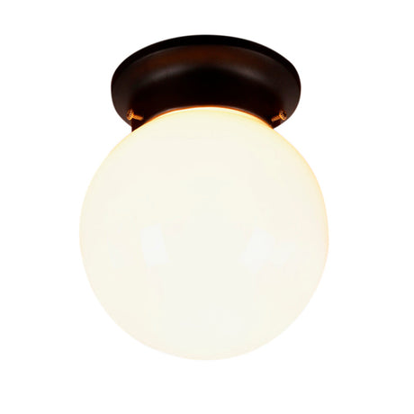 Industrial Black/Clear Glass Flush Mount Lighting Fixture 6/6.5 Wide