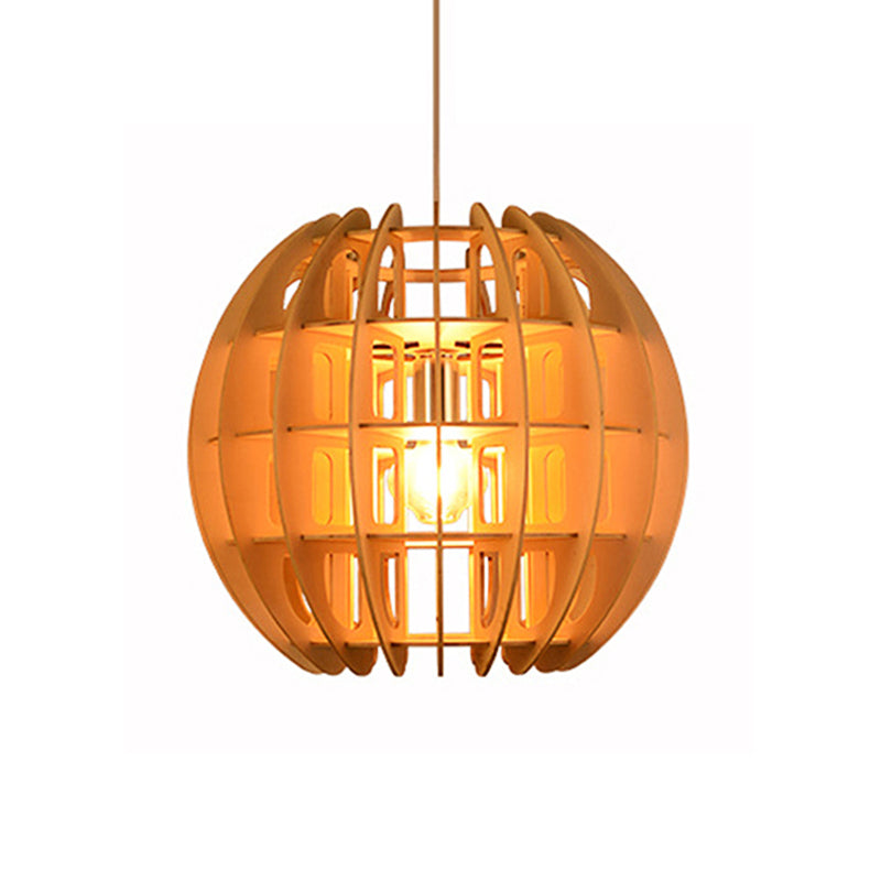 Sleek Modern Wooden Hanging Light Fixture: Stylish 1-Light Drop In Natural Wood For Kitchen