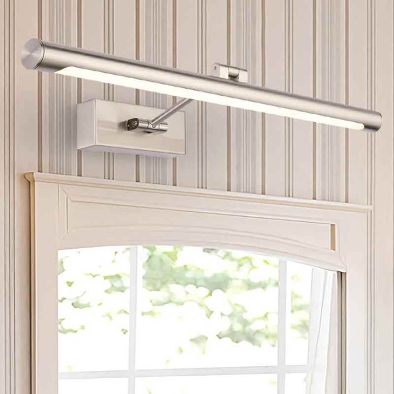 Modernist Tubular Wall Lamp In Gold Metal With Led Vanity Lighting - 16.5/20.5 Width Ideal For