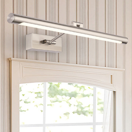 Modernist Tubular Wall Lamp In Gold Metal With Led Vanity Lighting - 16.5/20.5 Width Ideal For