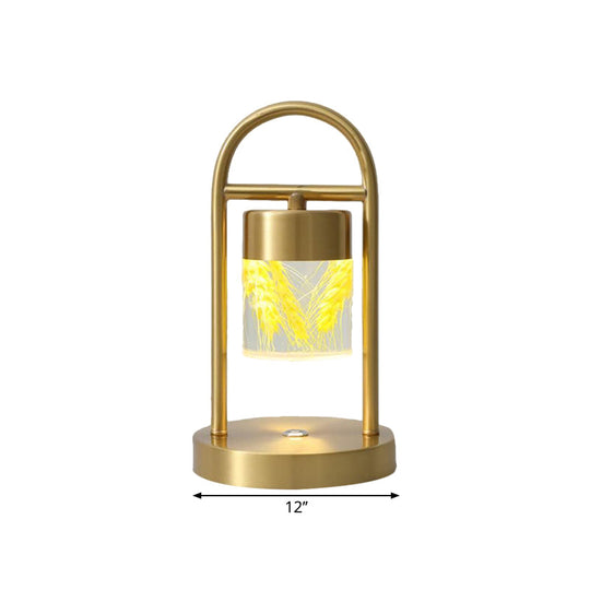 Nusakan - Simplicity Clear Glass Led Desk Light With U-Shaped Metal Frame Gold