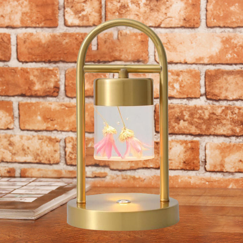 Nusakan - Simplicity Clear Glass Led Desk Light With U-Shaped Metal Frame Gold