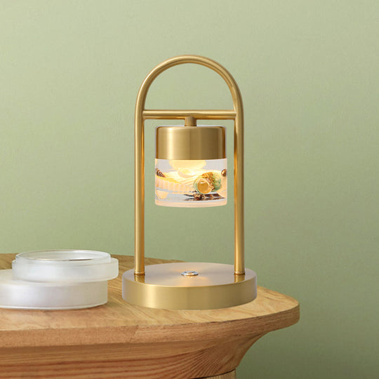 Nusakan - Simplicity Clear Glass Led Desk Light With U-Shaped Metal Frame Gold