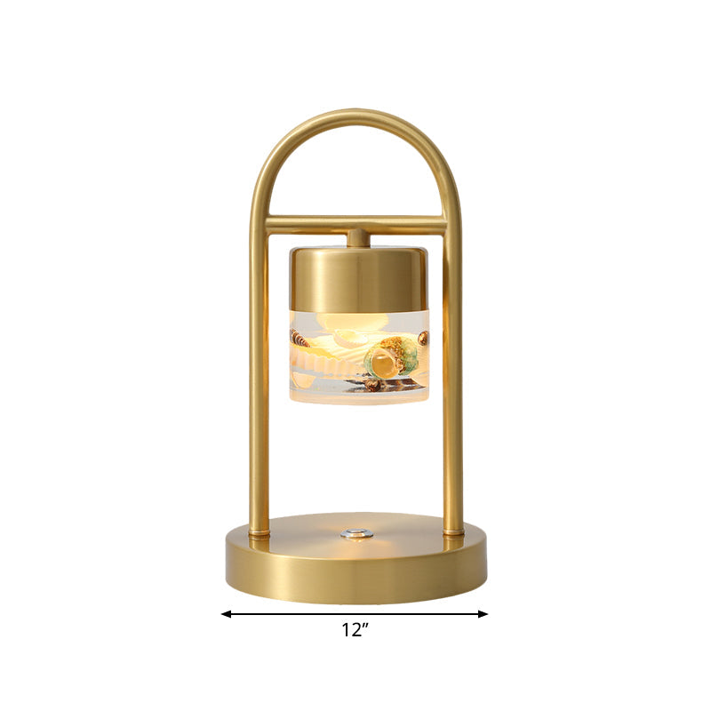 Nusakan - Simplicity Clear Glass Led Desk Light With U-Shaped Metal Frame Gold
