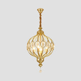 Contemporary Black/Gold Crystal Encrusted Lantern Chandelier - 4/6 Lights Hanging Lamp Kit