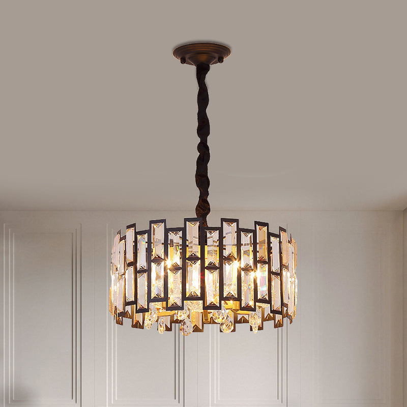 Modern Gold Round Crystal Ceiling Chandelier - 6/5 Lights Bedroom Hanging Lamp 19.5’/16’ Wide