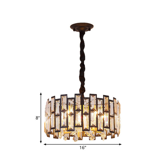 Modern Gold Round Crystal Ceiling Chandelier - 6/5 Lights Bedroom Hanging Lamp 19.5’/16’ Wide