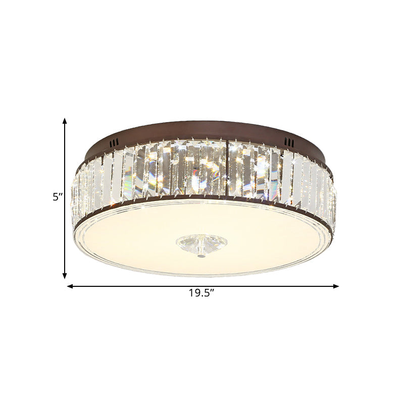 Contemporary Clear Crystal Led Flush Mount Ceiling Lamp - 19.5/23.5 Wide