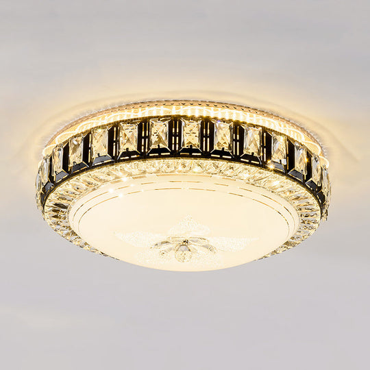 Modern Crystal Dome Led Flush Mount Lamp: Stylish Ceiling Lighting For Bedroom
