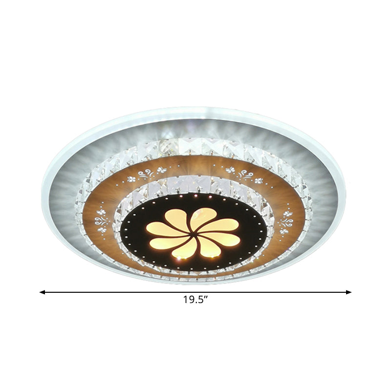 Led Flush Mount Ceiling Light - Crystal White Gardenia/Loving Heart/Windmill Design For Bedroom