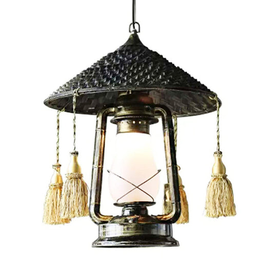Coastal Lantern Pendant Lamp - Bronze Metal Pendulum Style
