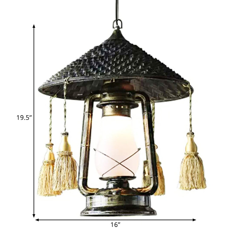 Coastal Lantern Pendant Lamp - Bronze Metal Pendulum Style