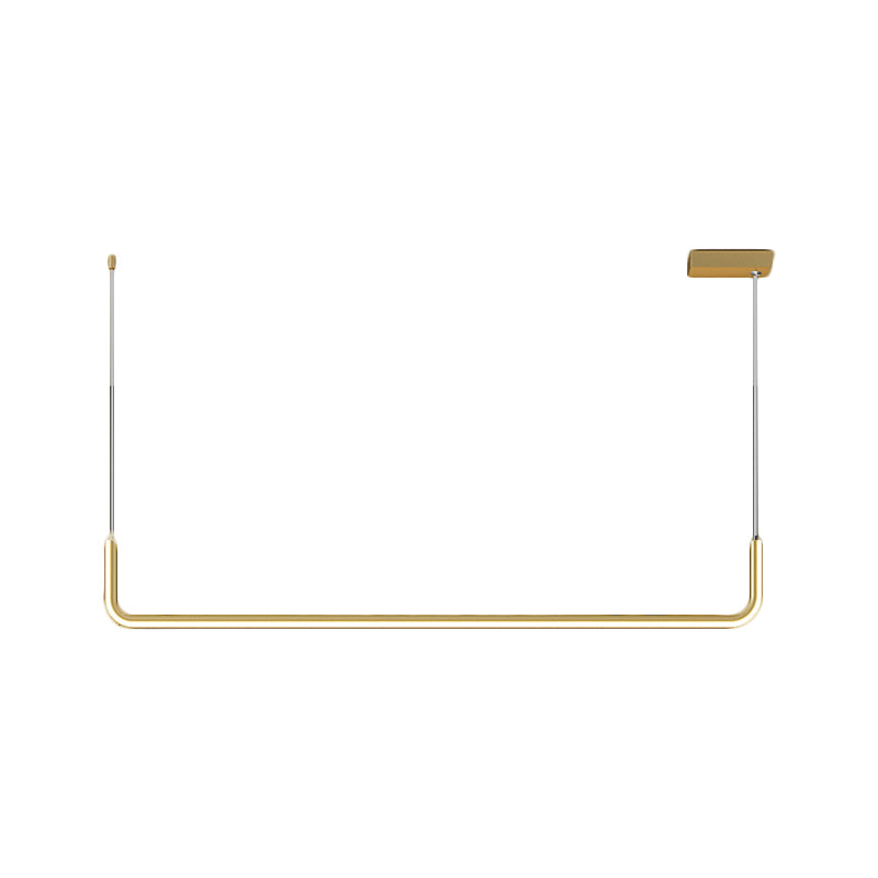 Simple Led Multi Ceiling Light With Metal Shade Black/Gold Linear Pendant In Warm/White