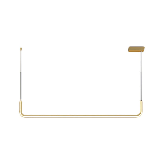Simple Led Multi Ceiling Light With Metal Shade Black/Gold Linear Pendant In Warm/White