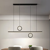 Black/Gold Metal Linear Led Chandelier Lamp - Multiple Hanging Lights Warm/White Glow Black / Warm