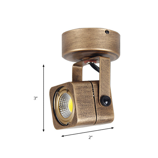 Antique Style Brass Ceiling Light Fixture - Metal Led Bedroom Semi-Flush Mount Adjustable 3’/5’