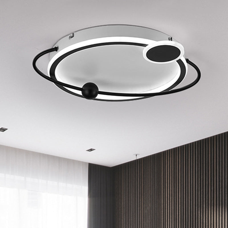 Contemporary Gold/Black Led Flush Ceiling Light Warm/White 19’/23.5’ Dia’ Or ’Modern Dia