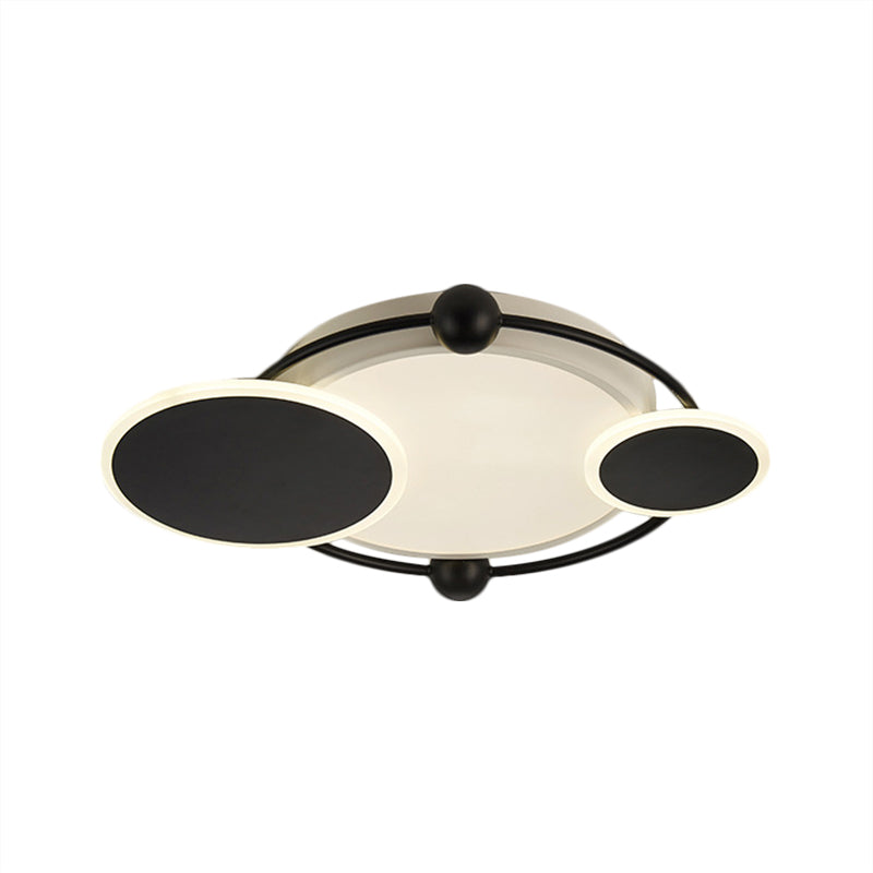 Modernist Black And Gold Led Flush Mount Ceiling Light In Warm/White 19.5’/23.5’ Diameter
