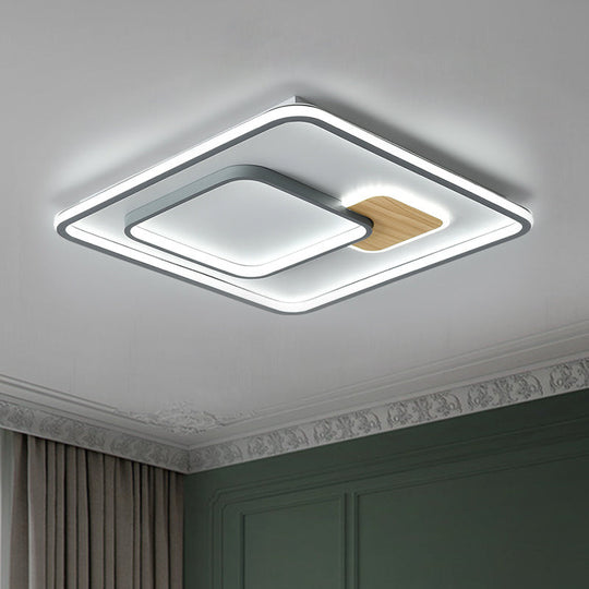 Modern Led Ceiling Light With Metal Shade In Warm/White - 16.5’/20.5’/35.5’ Sizes Available