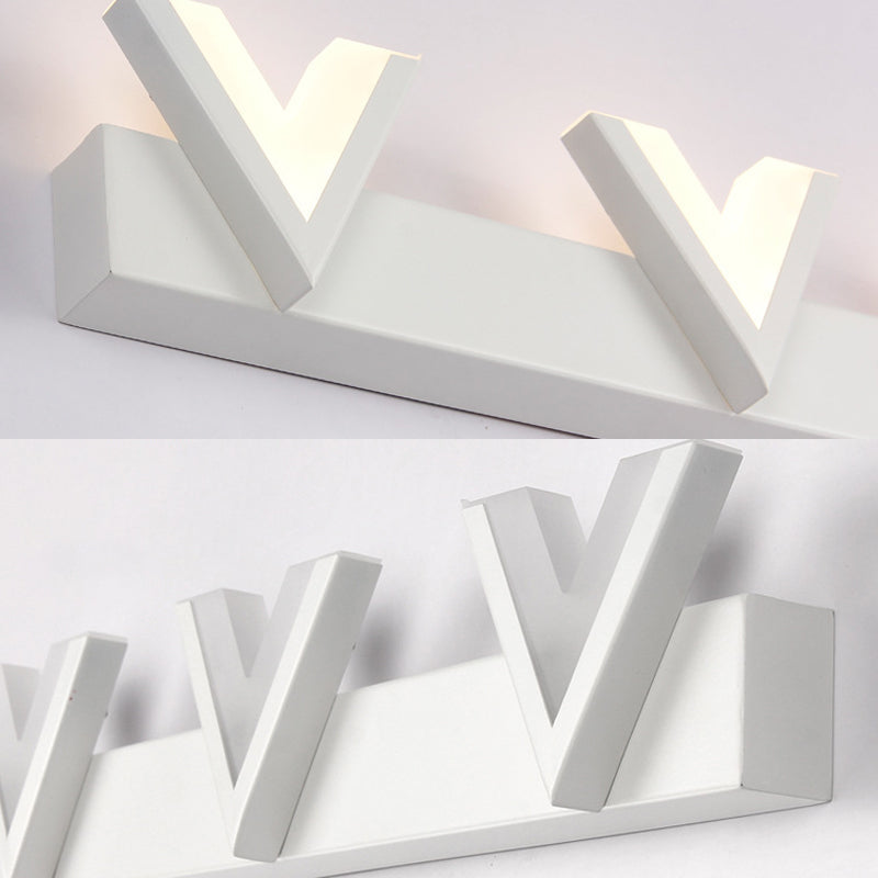 Modern V-Shaped Led Vanity Light: Acrylic Bathroom Mirror Lamp (2/3-Light Warm/White)