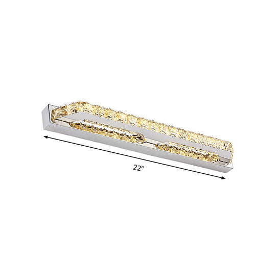 Modern Linear Wall Mounted Vanity Sconce For Bathroom - Clear/Amber Crystal Warm/White Light