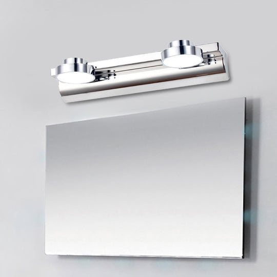 Contemporary Round Wall Lamp - Stainless Steel With 2/3 Lights And Warm/White Light Silver Finish