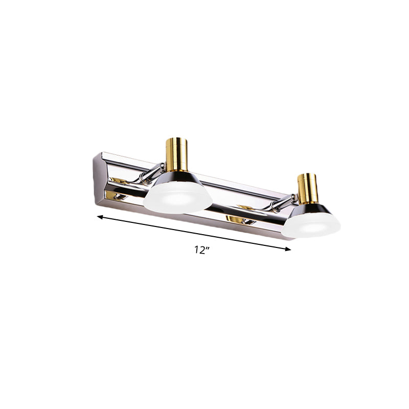 Modern Stainless Steel Wall Light With Acrylic Cone Shade - 2/3 Lights Warm/White Lighting