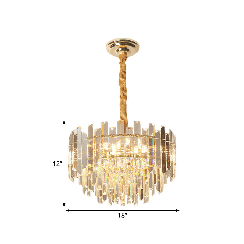 Contemporary Clear Crystal Prismatic Pendant Light Fixture - 8/10 Bulbs 18’/23.5’ Wide