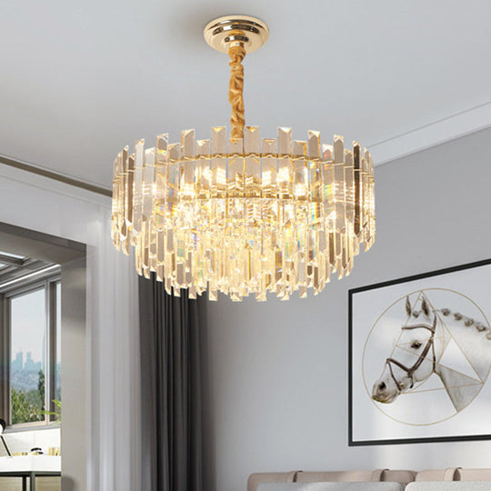Contemporary Clear Crystal Prismatic Pendant Light Fixture - 8/10 Bulbs 18’/23.5’ Wide