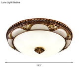 14’/16’/19.5’ Led Floral Cream Glass Ceiling Lamp Fixture In Brass
