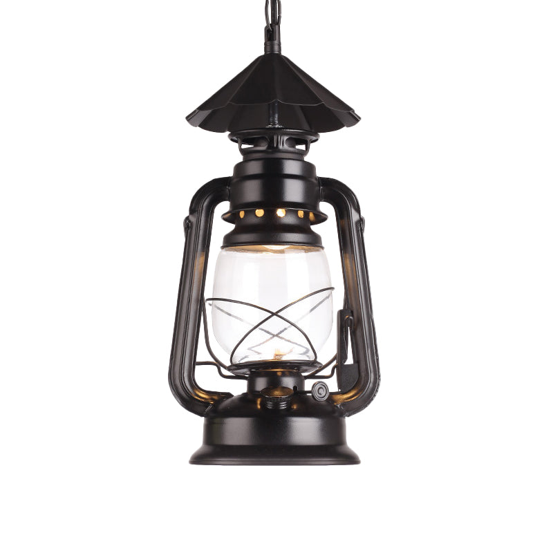 Industrial Single Light Pendant With Clear Glass And Vintage Finish For Indoor Use