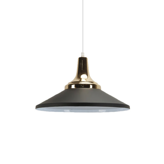 Retro Style 1-Head Pendant Light Fixture: Blue/Green Metallic Cone Shade Hanging Lamp For Bedside